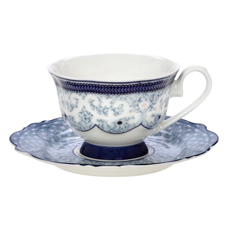 CRYSPO TRIO Φλυτζάνι Τσαγιού Πορσελάνης 200ml Blue Lagoon B CRYSPO TRIO 28.921.16 (Σετ 2 Τεμάχια) (Υλικό: Πορσελάνη, Χρώμα: Λευκό) - CRYSPO TRIO - 28.921.16